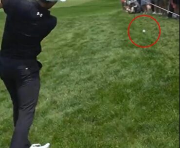 Jordan Spieth came within inches of hitting a fan with a shot at the Memorial Tournament