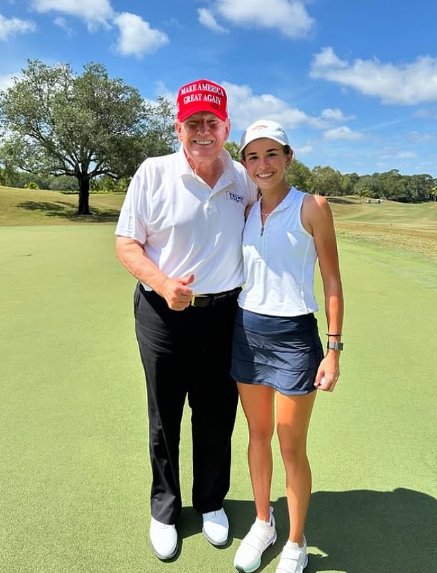 Chloe comes from golfing pedigree with presidential grandfather Donald Trump an avid golfer