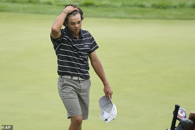 Charlie (seen above at the 2024 US Junior Amateur) is middle-of-the-pack in the tournament