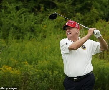 Donald Trump is reportedly on the golf course with a pair of college sports' influential figures