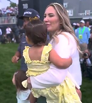 Spaun celebrated with his wife and two young children at Oakmont after sealing the victory