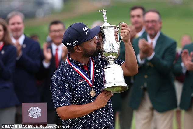 But he prevailed following a lengthy rain delay to become a major winner for the first time