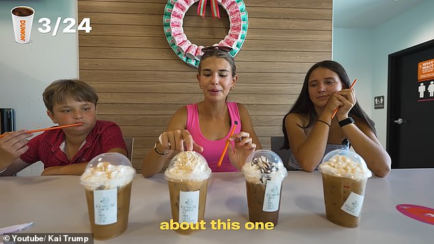 She was joined by her little brother Tristan, 13, and her best friend, Emma Markin, 16