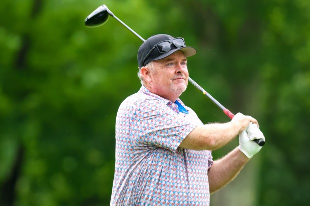 Eight-time winner Phil Smith of Long Meadow fired a 2-over par 74 during Wednesday's opening round of the 100th Lowell City Golf Tournament. (James Thomas for the Lowell Sun)