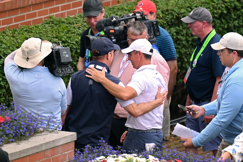 OAKMONT, PENNSYLVANIA - JUNE 15: Rory McIlroy of Northern Ireland makes his way to speak with the media after his round during the final round of the 125th U.S. OPEN at Oakmont Country Club on June 15, 2025 in Oakmont, Pennsylvania. (Photo by Ross Kinnaird/Getty Images)