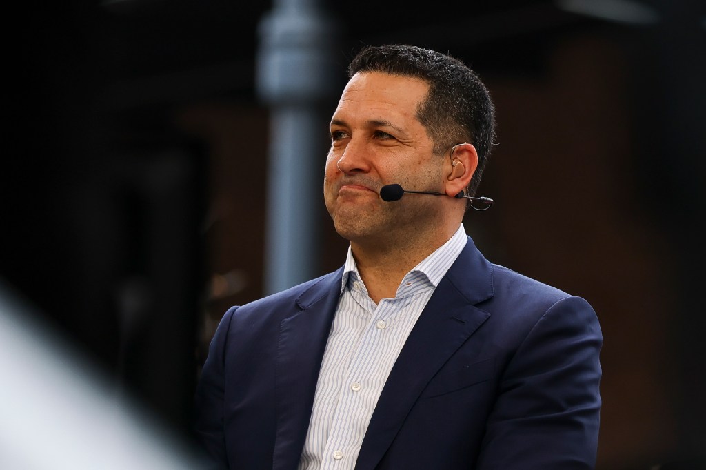 Adam Schefter on set ahead of Super Bowl LIX on February 07, 2025 in New Orleans, Louisiana. The Philadelphia Eagles and the Kansas City Chiefs will face each other on Sunday. 
