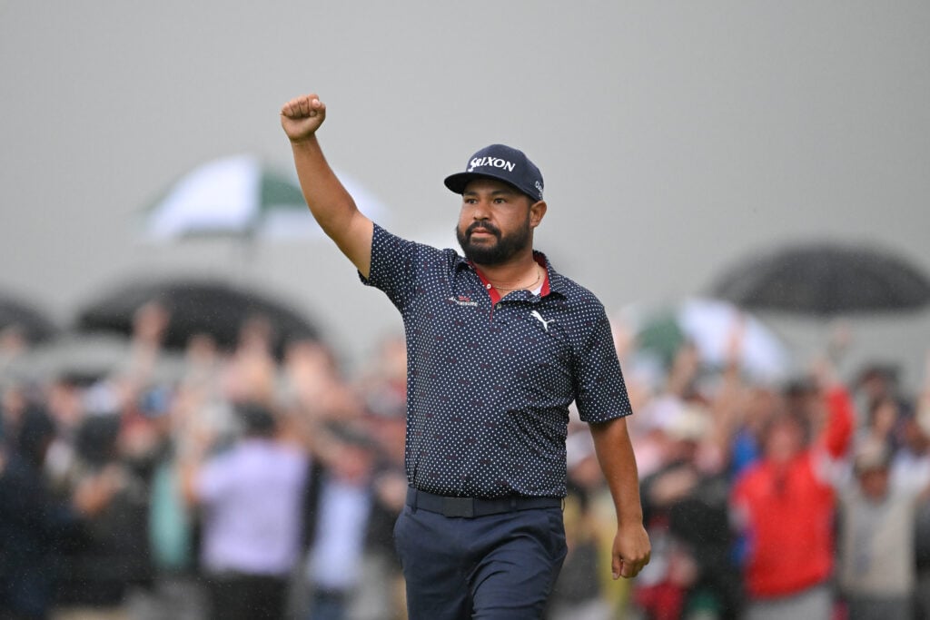 J.J. Spaun celebrates winning the US Open at Oakmont
