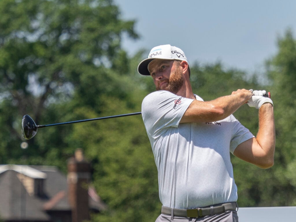 Chris Kirk tees off on day four of the Rocket Classic