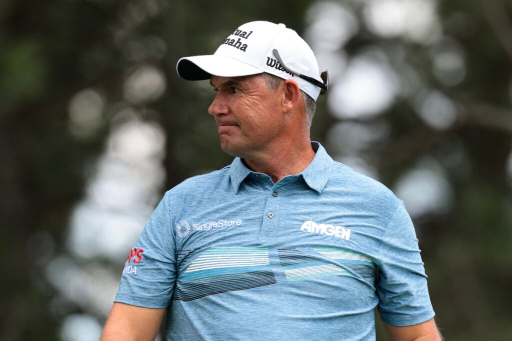 Padraig Harrington looks on during round two of the U.S. Senior Open Championship at Broadmoor Golf Club