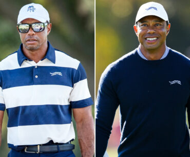 Tiger Woods looks almost unrecognizable as golf legend is spotted in rare public appearance watching son Charlie