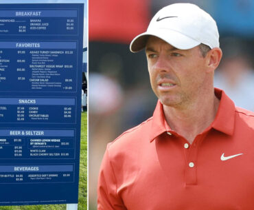 US Open food and drink prices revealed as golf fans fume at ‘disgrace’ of a menu and staggering cost of WATER