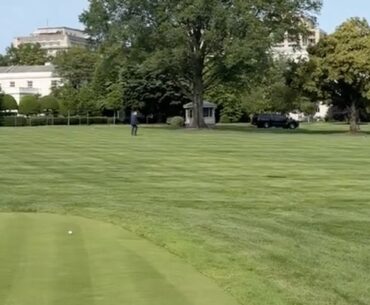 Trump Pal Bryson DeChambeau Turns the WH Lawn Into Par 3