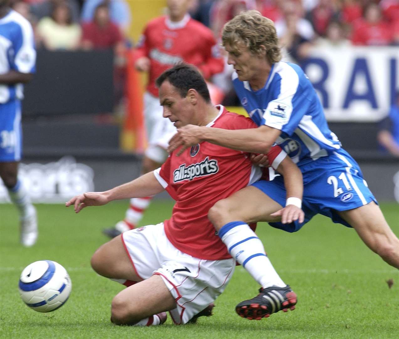 Jimmy Bullard, the ex-Premier League footballer pictured playing against Charlton in his playing days at Wigan, is due to be involved in Open qualifying at Rochester & Cobham Park next week. Picture: Matthew Walker