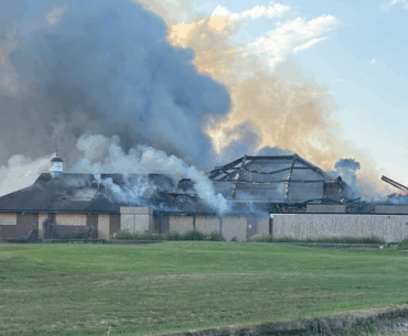 Crews remain at scene of former golf club fire