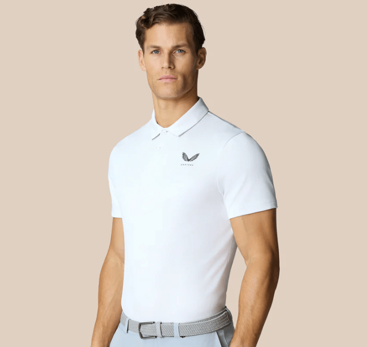 Dress to impress in a smart white Castore golf polo