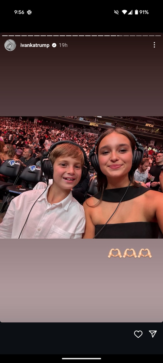 Ivanka's kids, Arabella and Theo, enjoying the match