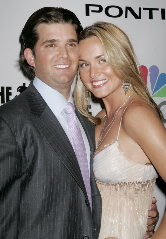 Donald Trump Jr. and his wife at a party.