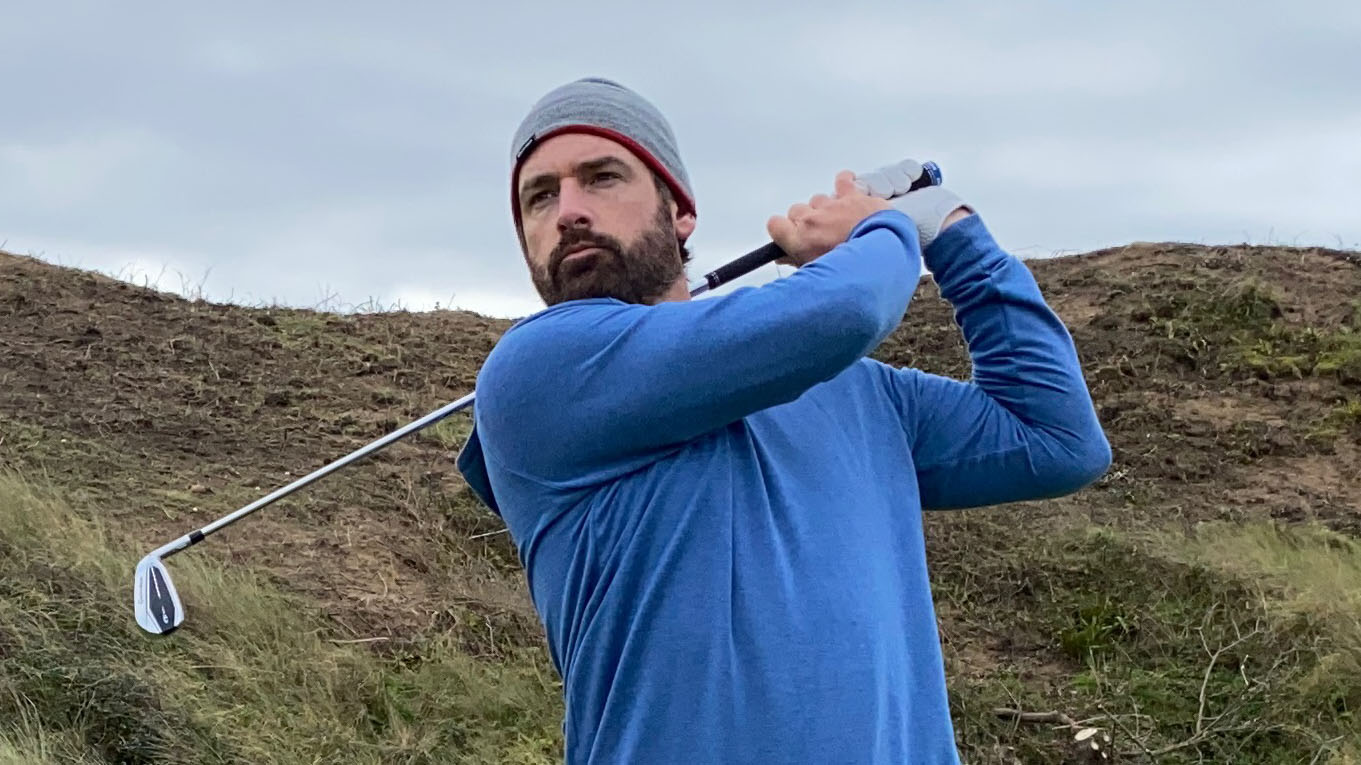 Photo of Joe Ferguson testing the TaylorMade Qi Iron