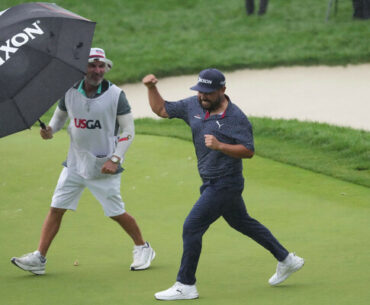 JJ Spaun completes remarkable mid-round comeback to win chaotic, rain-delayed US Open