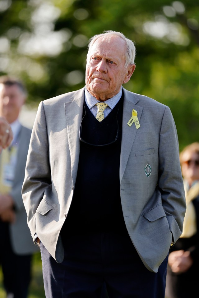 Jack Nicklaus at a trophy ceremony.