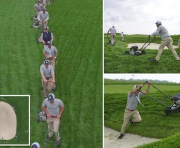Line of lawnmowers at ‘unplayable’ Oakmont Country Club goes viral as the course is set to host US Open