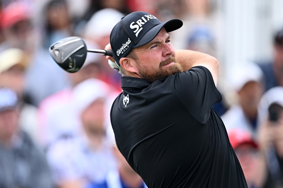 Shane Lowry of Ireland playing a golf shot.