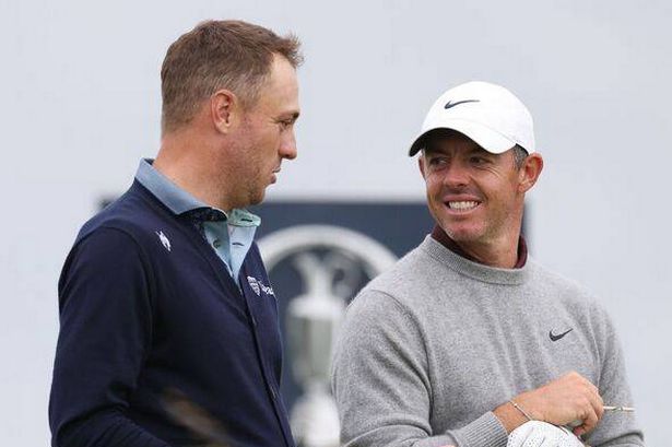Justin Thomas and Rory McIlroy at the Open