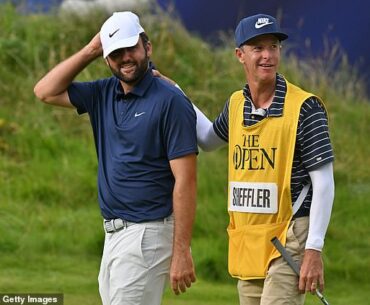 Scottie Scheffler's caddie Ted Scott (right) enjoyed yet another huge payday at The Open