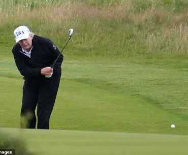 Video of President Donald Trump receiving 'help' from a caddie on the course went viral