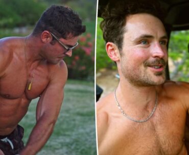 Shirtless Zac Efron flaunts muscles while golfing with brother Dylan