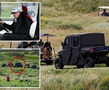 Heavily armored 'Golf Force One' debuts as it trails Trump on the Scottish links less than a year after assassination attempt
