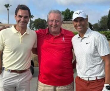 Rafa Nadal and Roger Federer reunite for a morning of golf in Mallorca