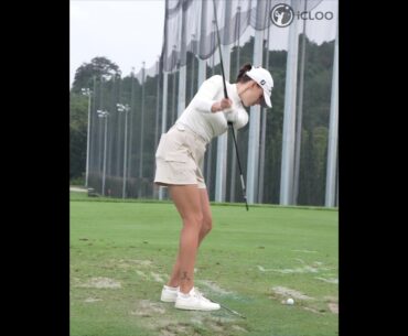 Drills for practicing down blow and hand first at the same time for iron swing.