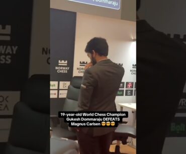Gukesh Dommaraju with his first classical chess win against Magnus Carlsen 😤 (via norwaychess/TT)