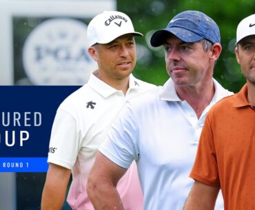 LIVE | McIlroy, Schauffele, Scheffler | Featured Group 4 AM | Round 1 | 2025 PGA Championship