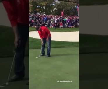 A heckling fan was challenged to attempt a putt for $100 during the 2016 Ryder Cup 👀👏