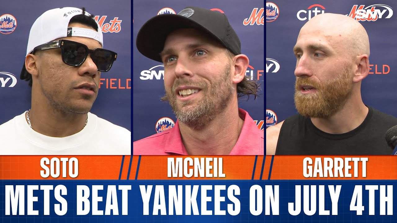Juan Soto, Jeff McNeil, Reed Garrett and Justin Hagenman on Mets beating Yankees on July 4th Juan Soto, Jeff McNeil, Reed Garrett and Justin Hagenman on Mets beating Yankees on July 4th
