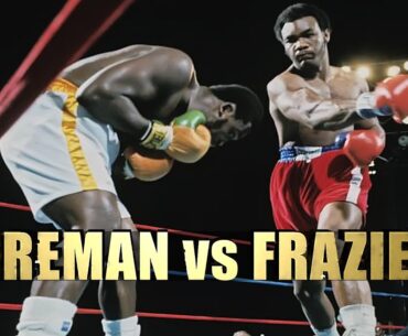 George Foreman vs Joe Frazier | BRUTAL KNOCKOUT Legendary Boxing Fight | 4K Ultra HD