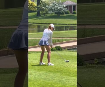 Golfers golfing