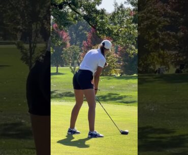 Golfers golfing