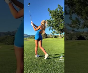 Hot Blonde golfing #babe #blonde #golf #golfsim #vanna #tiktok #fyp #shorts