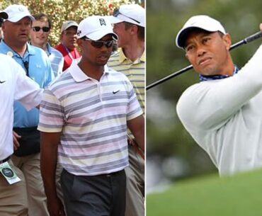 Tiger Woods' ex coach defends the 15x major champ with a three word response to a complaining fan