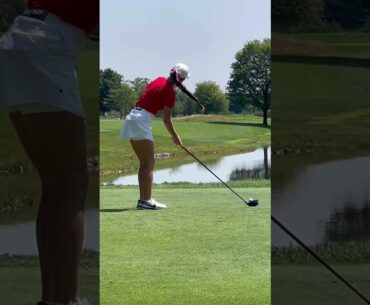 Golfers golfing