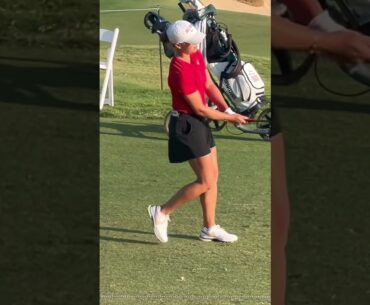 Golfers golfing