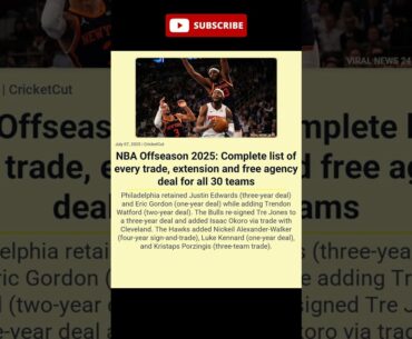 NBA Offseason 2025: Complete list of every trade, extension and free agency deal for all 30 teams