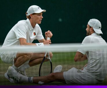 Sinner shows incredible sporting values as he comforts Dimitrov after his injury | Wimbledon 2025