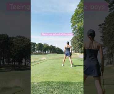 Gotta love the commentary when you outdrive the boys. 😏 #golf #commentary #golfing #babe #golfer