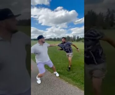 Golfer runs his mouth at former NHL player and IMMEDIATELY regrets it. (via markiegolfs IG)