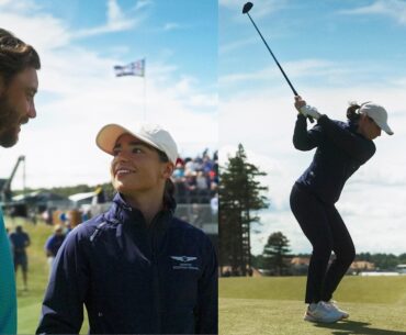Racing Driver Tries Golf with Tommy Fleetwood