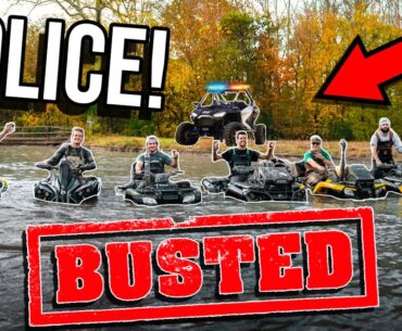 Abandoned GOLF COURSE on FOUR WHEELERS! *COPS BUST US*